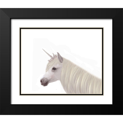 Pretty Unicorn Black Modern Wood Framed Art Print with Double Matting by Straatsma, Leah