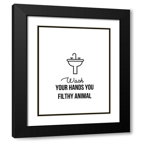 Wash Hands An Black Modern Wood Framed Art Print with Double Matting by Straatsma, Leah