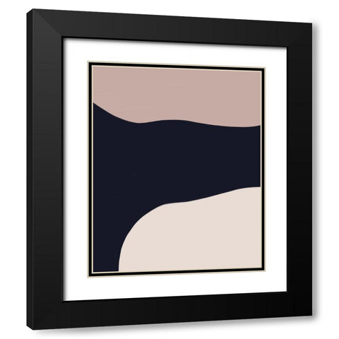 Navy Rose Abstract 3 Black Modern Wood Framed Art Print with Double Matting by Straatsma, Leah