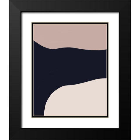 Navy Rose Abstract 3 Black Modern Wood Framed Art Print with Double Matting by Straatsma, Leah
