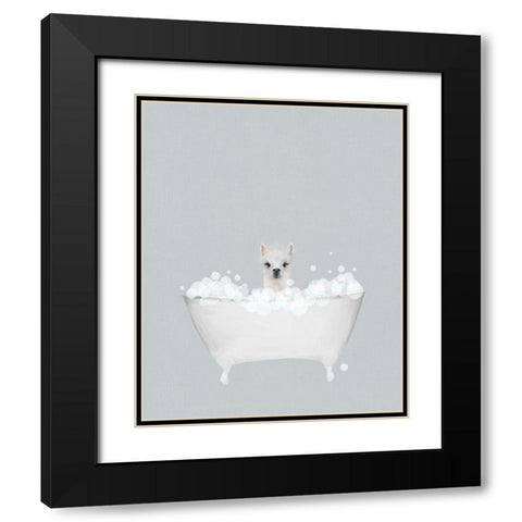 Alpaca Blue Bath Black Modern Wood Framed Art Print with Double Matting by Straatsma, Leah