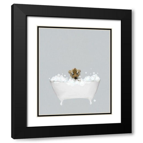 Tiger Blue Bath Black Modern Wood Framed Art Print with Double Matting by Straatsma, Leah