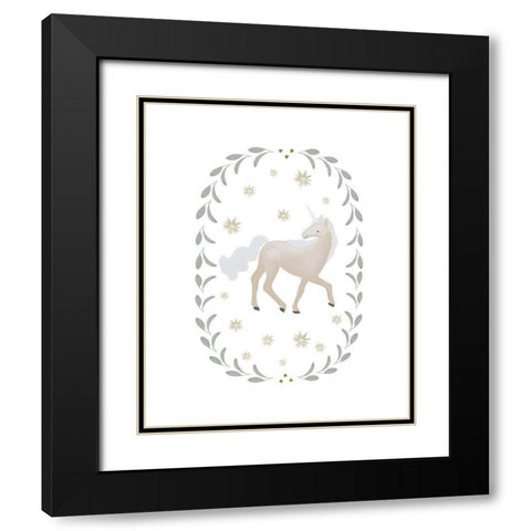 Unicorn Garland Black Modern Wood Framed Art Print with Double Matting by Straatsma, Leah