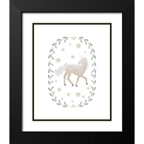 Unicorn Garland Black Modern Wood Framed Art Print with Double Matting by Straatsma, Leah