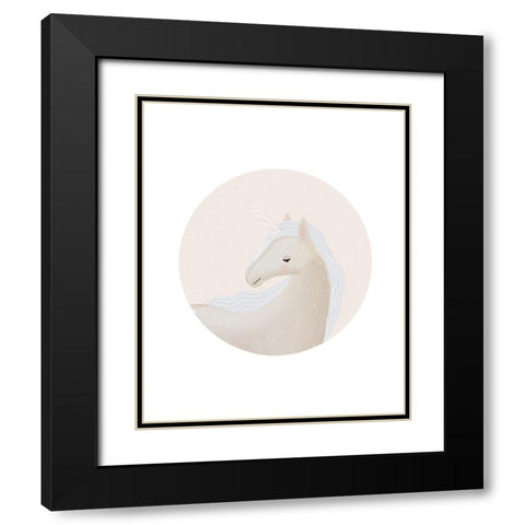 Circle Unicorn Black Modern Wood Framed Art Print with Double Matting by Straatsma, Leah