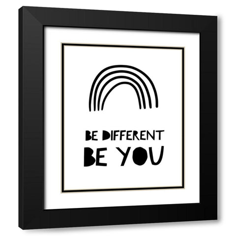 Be Different Black Modern Wood Framed Art Print with Double Matting by Straatsma, Leah
