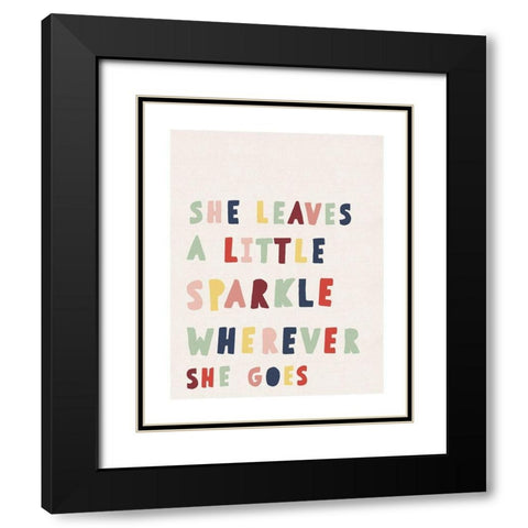 She Leaves a Little Sparkle Black Modern Wood Framed Art Print with Double Matting by Straatsma, Leah