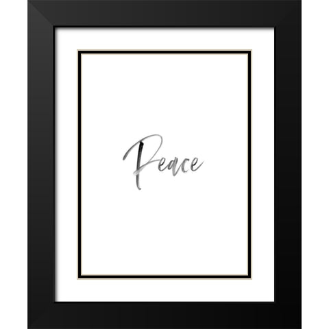 Peace Black Modern Wood Framed Art Print with Double Matting by Straatsma, Leah