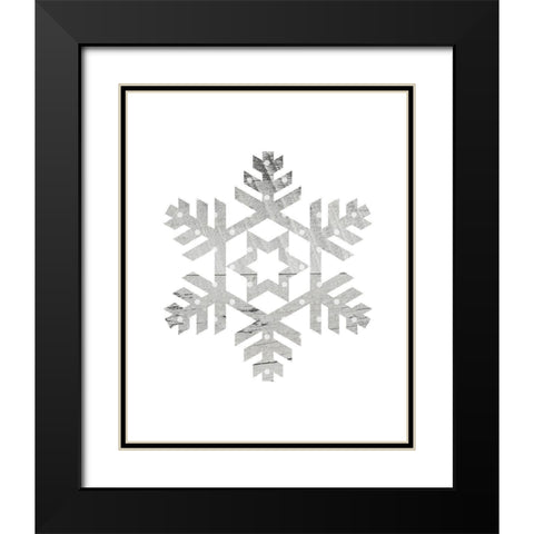 Wooden Snowflake Polka 3 Black Modern Wood Framed Art Print with Double Matting by Straatsma, Leah