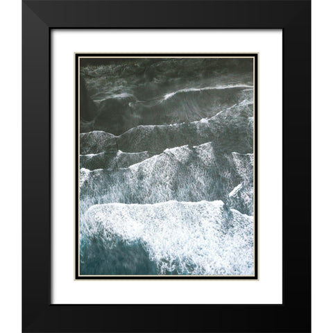 Serenity Moody Waves Black Modern Wood Framed Art Print with Double Matting by Straatsma, Leah