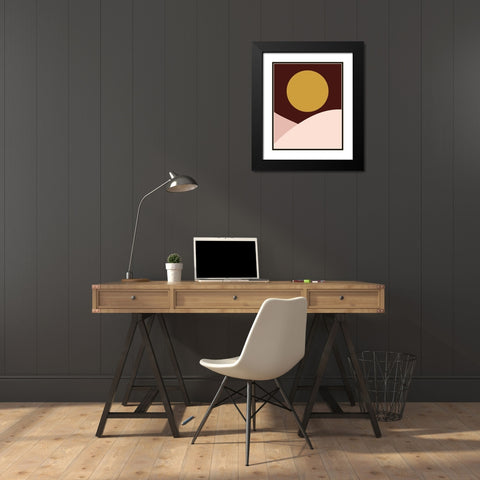 Earthen Sunset Black Modern Wood Framed Art Print with Double Matting by Straatsma, Leah