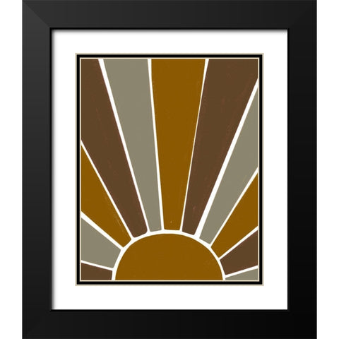 Earthen Tone Sun Rays Black Modern Wood Framed Art Print with Double Matting by Straatsma, Leah