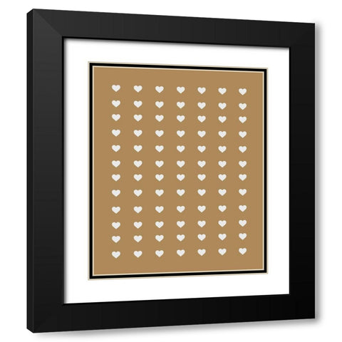 Earthern Golden Hearts Black Modern Wood Framed Art Print with Double Matting by Straatsma, Leah
