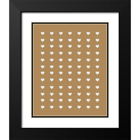 Earthern Golden Hearts Black Modern Wood Framed Art Print with Double Matting by Straatsma, Leah