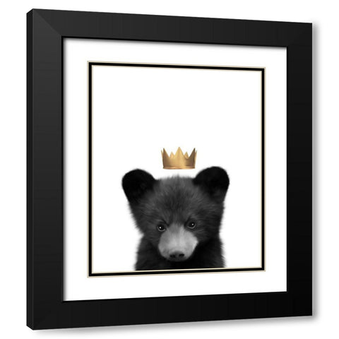 Crown Black Bear Black Modern Wood Framed Art Print with Double Matting by Straatsma, Leah