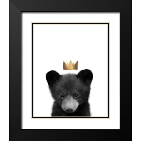 Crown Black Bear Black Modern Wood Framed Art Print with Double Matting by Straatsma, Leah