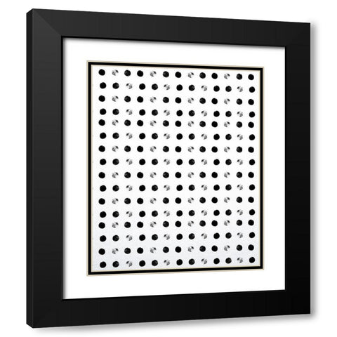 Black Dots Black Modern Wood Framed Art Print with Double Matting by Straatsma, Leah