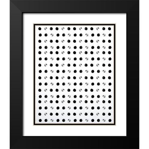 Black Dots Black Modern Wood Framed Art Print with Double Matting by Straatsma, Leah