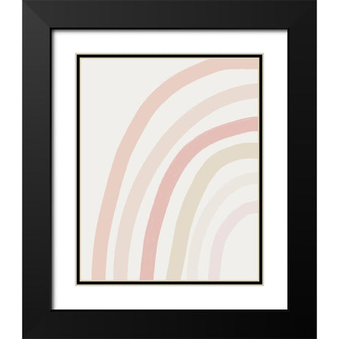 Pastel Half Rainbow Left Black Modern Wood Framed Art Print with Double Matting by Straatsma, Leah