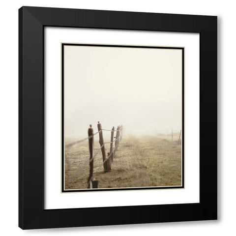 Beautiful Meadow Path with Old Fence Black Modern Wood Framed Art Print with Double Matting by Straatsma, Leah