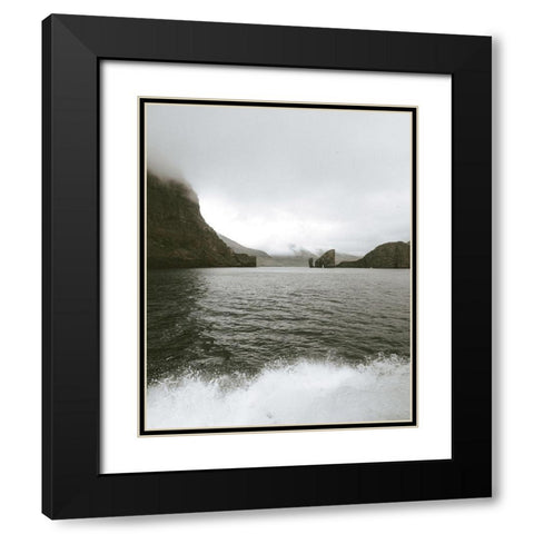 Moody Landscape with Crashing Waves Black Modern Wood Framed Art Print with Double Matting by Straatsma, Leah