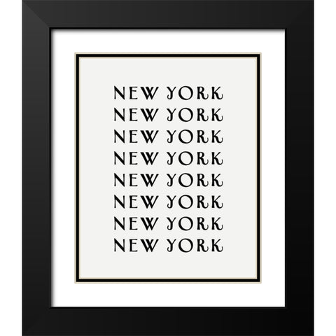 NY NY NY Black Modern Wood Framed Art Print with Double Matting by Straatsma, Leah
