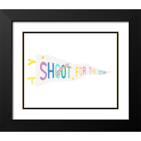 Shoot for the Stars Pennant Black Modern Wood Framed Art Print with Double Matting by Straatsma, Leah
