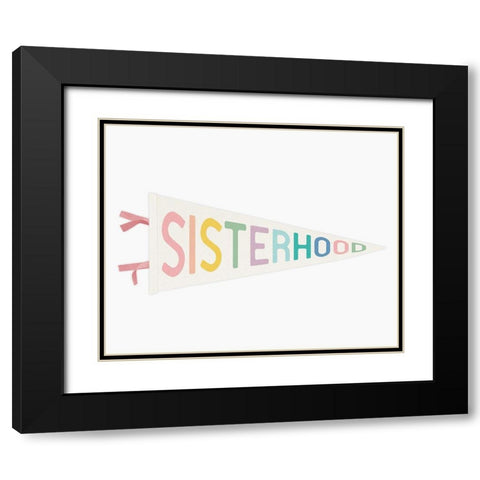 Sisterhood Flag Black Modern Wood Framed Art Print with Double Matting by Straatsma, Leah
