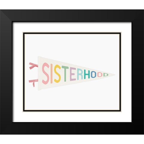 Sisterhood Flag Black Modern Wood Framed Art Print with Double Matting by Straatsma, Leah