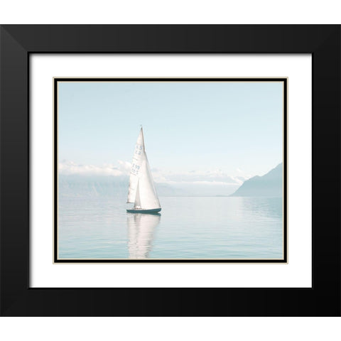 Sailboat Black Modern Wood Framed Art Print with Double Matting by Straatsma, Leah