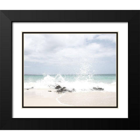 Splash Waves Black Modern Wood Framed Art Print with Double Matting by Straatsma, Leah