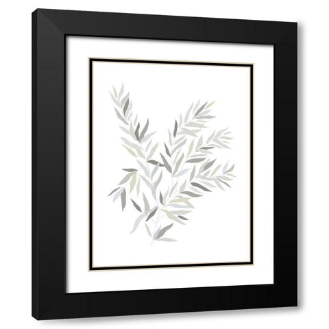 Neutral Leaves Black Modern Wood Framed Art Print with Double Matting by Straatsma, Leah