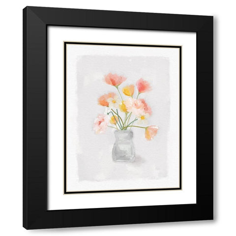 Florals In Vase Black Modern Wood Framed Art Print with Double Matting by Straatsma, Leah