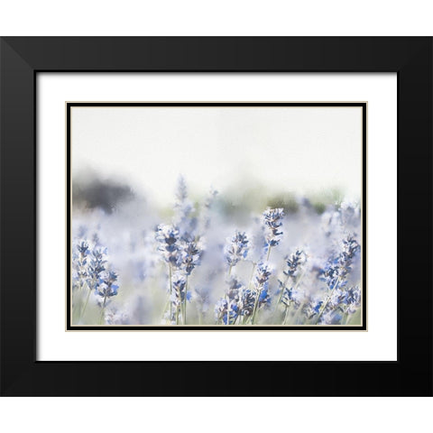 Close Lavender Field Black Modern Wood Framed Art Print with Double Matting by Straatsma, Leah