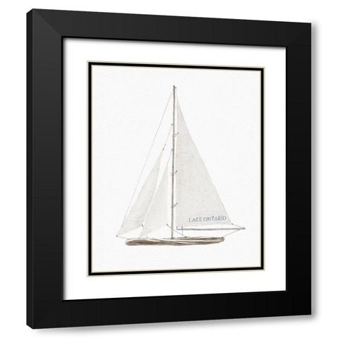 Lake Ontario Sailboat Black Modern Wood Framed Art Print with Double Matting by Straatsma, Leah