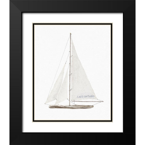 Lake Ontario Sailboat Black Modern Wood Framed Art Print with Double Matting by Straatsma, Leah