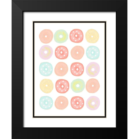 Delicious Donuts Black Modern Wood Framed Art Print with Double Matting by Straatsma, Leah