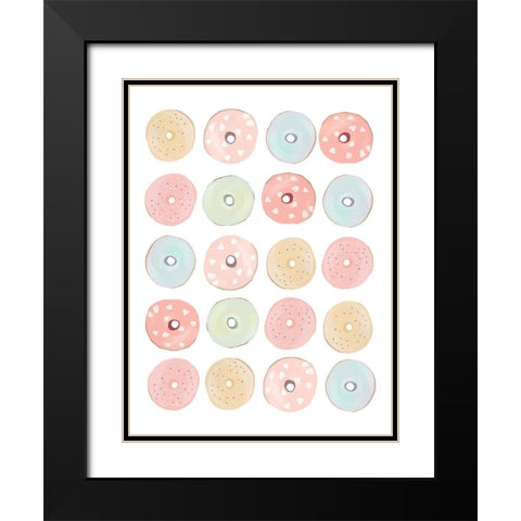 Delicious Donuts 2 Black Modern Wood Framed Art Print with Double Matting by Straatsma, Leah
