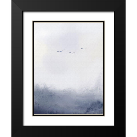 Birds Ocean Storm 2 Black Modern Wood Framed Art Print with Double Matting by Straatsma, Leah