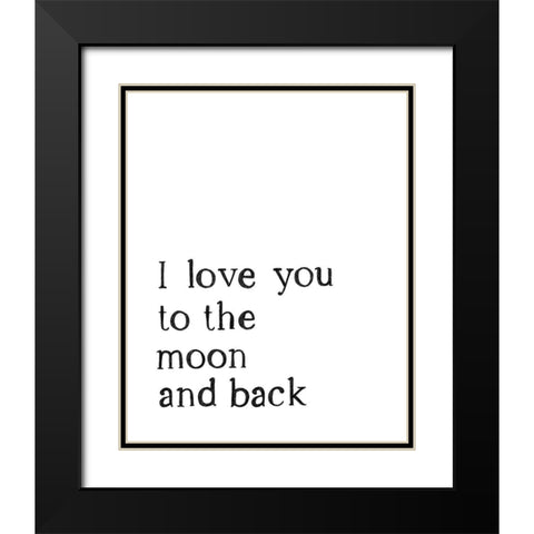 Love You To The Moon 2 Black Modern Wood Framed Art Print with Double Matting by Straatsma, Leah