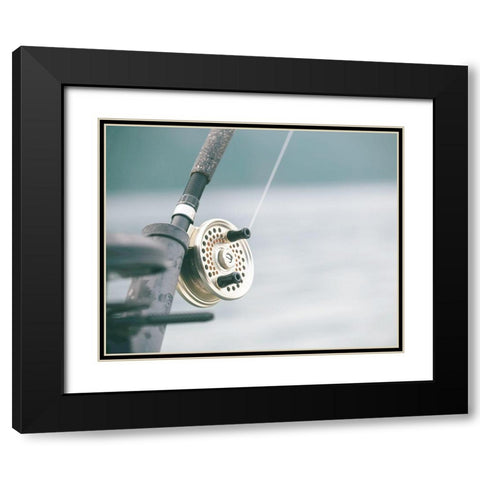 Rod and Reel Black Modern Wood Framed Art Print with Double Matting by Straatsma, Leah
