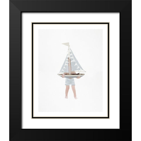 SailBoy Black Modern Wood Framed Art Print with Double Matting by Straatsma, Leah