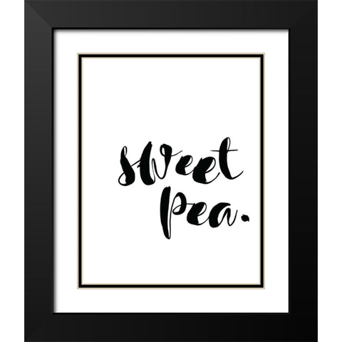 Sweet Pea Black Modern Wood Framed Art Print with Double Matting by Straatsma, Leah