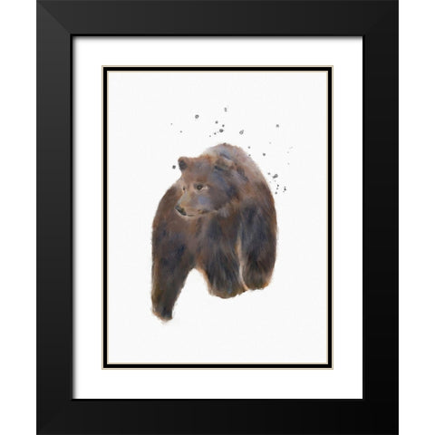 Blue Bear Black Modern Wood Framed Art Print with Double Matting by Straatsma, Leah