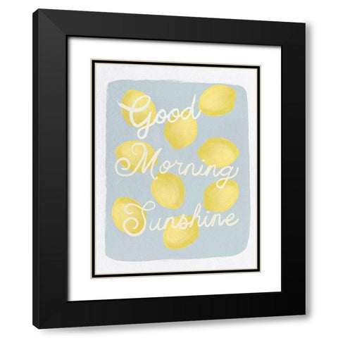 Good Morning Sunshine Lemons Black Modern Wood Framed Art Print with Double Matting by Straatsma, Leah