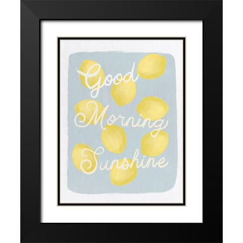 Good Morning Sunshine Lemons Black Modern Wood Framed Art Print with Double Matting by Straatsma, Leah