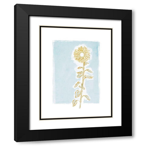 Sunflower and Blue Skies Black Modern Wood Framed Art Print with Double Matting by Straatsma, Leah