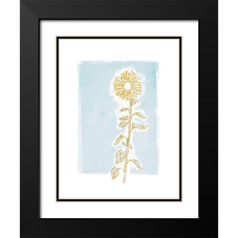 Sunflower and Blue Skies Black Modern Wood Framed Art Print with Double Matting by Straatsma, Leah