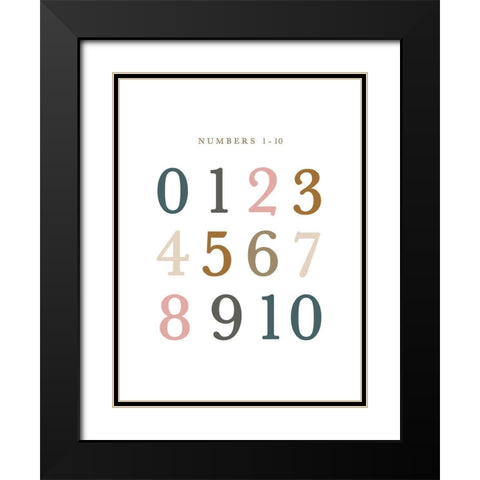 Numbers Fall Gems Black Modern Wood Framed Art Print with Double Matting by Straatsma, Leah