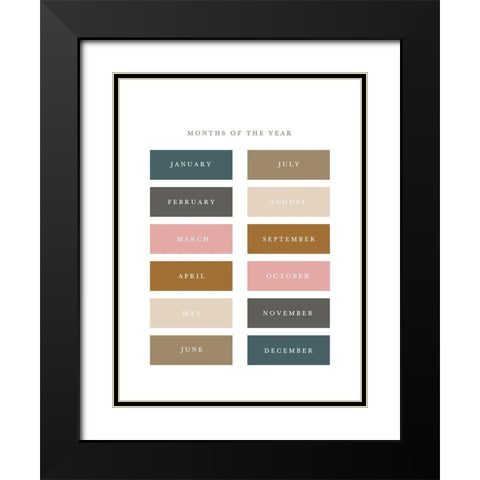 Months of the Year Fall Gems Black Modern Wood Framed Art Print with Double Matting by Straatsma, Leah